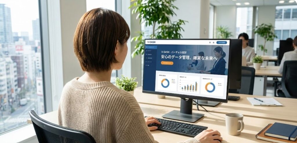 バーチャル就労の障がい者の方と仕事をする様子